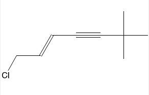 Structure of 1-chloro-6,6-dimethyl-2-heptyene-4-alkyne CAS 126764-17-8