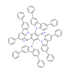 Structure of 2,3,5,6-Tetrakis(3,6-diphenyl-9H-carbazol-9-yl)-1,4-benzenedicarbonitrile CAS 1416881-55-4