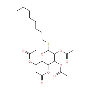 structure of Octyl2,3,4,6-tetra-O-acetyl-b-D-thioglucopyranoside CAS 85618-26-4