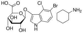 structure of 5-Bromo-4-chloro-3-indolyl-beta-D-glucuronide cyclohexylammonium salt CAS 114162-64-0