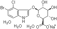 structure of beta-D-Glucopyranosiduronic acid 5-bromo-4-chloro-1H-indol-3-yl sodium salt hydrate CAS 370100-64-4