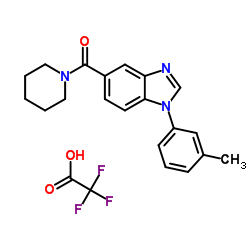Structure of [1-(3-Methylphenyl)-1H-benzimidazol-5-yl](1-piperidinyl)methanone trifluoroacetate CAS 451496-96-1