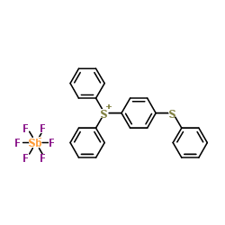 Structure of 4-Thiophenyl phenyl diphenyl sulfonium hexafluoroantimonate CAS 71449-78-0