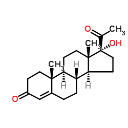 Structure of Hydroxyprogesterone CAS 68-96-2