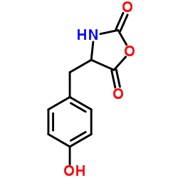 Structure of 4-(4-Hydroxybenzyl)-1,3-oxazolidine-2,5-dione CAS 3415-08-5