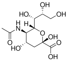 Structure of N-Acetylneuraminic acid CAS 131-48-6