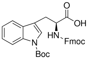 Structure of Fmoc-Trp(Boc)-OH CAS 143824-78-6