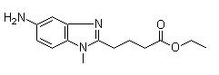 Structure of 1-Methyl-5-amino-1H-benzimidazole-2-butanoic acid ethyl ester CAS 3543-73-5