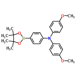 Structure of 4-Methoxy-N-(4-methoxyphenyl)-N-(4-(4,4,5,5-tetramethyl-1,3,2-dioxaborolan-2-yl)phenyl)aniline CAS 875667-84-8