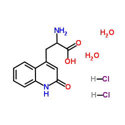 Structure of 2-Amino-3-(1,2-dihydro-2-oxoquinoline-4-yl)propanoic acid.2HCL.2H2O CAS 5162-90-3