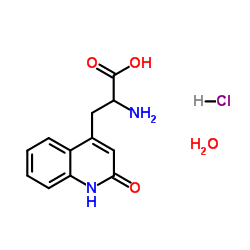 Structure of 2-Amino-3-(1,2-dihydro-2-oxoquinoline-4-yl)propanoic acid.HCL.H2O CAS 5162-90-3