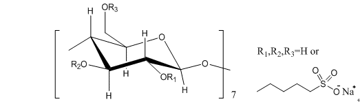 Strucutre of Betadex Sulfobutyl Ether Sodium CAS 182410-00-0