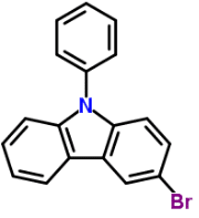 Structure of 3-Bromo-9-phenylcarbazole CAS 1153-85-1