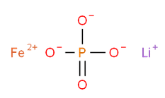 Structure of LITHIUM IRON PHOSPHATE (LFP) CAS 15365-14-7
