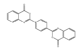 Structure of UV 3638 2,2'-Benzene-1,4-diylbis(4H-3,1-benzoxazin-4-one) CAS 18600-59-4