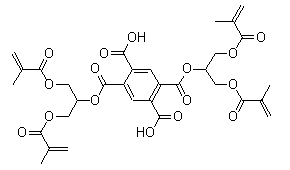 Structure of Pyromellitic dianhydride glycerol dimethacrylate adduct CAS 148019-46-9