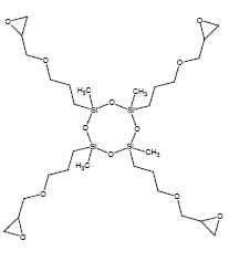 Structure of Tetrakisepoxy cyclosiloxane CAS 257284-60-9