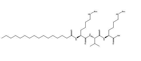 Structure of Pal-K(Boc)VK(Boc)-OH CAS PNA-2732