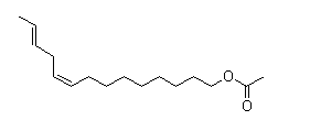 Structure of 9Z,12E-Tetradecadienyl acetate CAS 30507-70-1