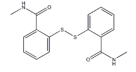 Structure of Dithio-2,2-bis (n-methylbenzamide) CAS 2527-58-4