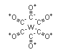 Structure of Tungsten hexacarbonyl CAS 14040-11-0