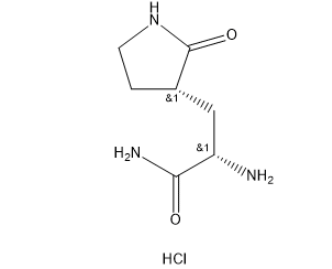 Structure of 3-Pyrrolidinepropanamide, α-amino-2-oxo-, hydrochloride CAS 2628280-48-6