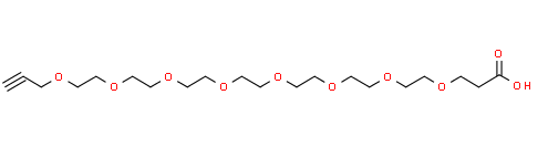 Structure of Propargyl-PEG8-acid CAS 2055014-94-1