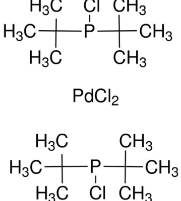 Structure of DICHLOROBIS(CHLORODI-TERT-BUTYLPHOSPHINE) PALLADIUM (II) CAS 725745-08-4