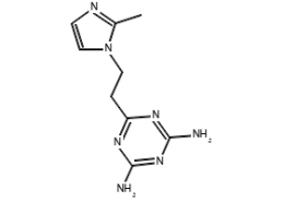 Structure of 2,4-Diamino-6-[2-(2-methyl-1-imidazolyl)ethyl]-1,3,5-triazine CAS 38668-46-1