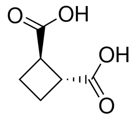 Structure of trans-Cyclobutane-1,2-dicarboxylic acid CAS 1124-13-6