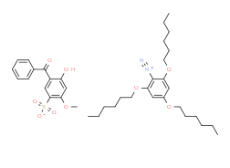 Structure of 2,4,6-tris(hexyloxy)benzenediazonium-5-benzoyl-4-hydroxy-2-methoxybenzene sulfonate (ON-5) CAS 220476-38-0