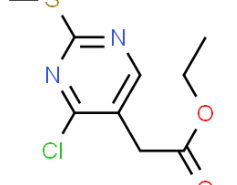 Structure of Ethyl 2-(4-chloro-2-(methylthio)pyrimidin-5-yl)acetate CAS 61727-34-2