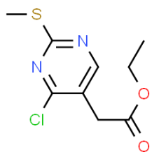 Structure of Ethyl 2-(4-chloro-2-(methylthio)pyrimidin-5-yl)acetate CAS 61727-34-2