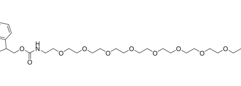 Structure of Fmoc-N-amido-PEG8-acid CAS 756526-02-0