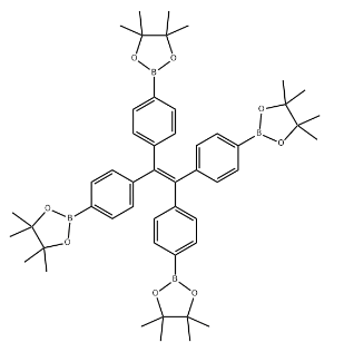 structure of 1,1,2,2-Tetrakis(4-(4,4,5,5-tetramethyl-1,3,2-dioxaborolan-2-yl)phenyl)ethene CAS 1660996-72-4