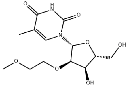 Structure of 2'-O-MOE-5-Me-rU CAS 163759-49-7