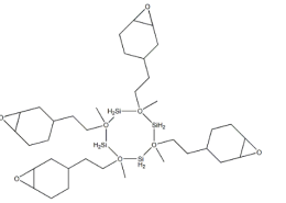 Structure of tetrakis[(epoxycyclohexyl)ethyl]tetramethylcyclotetrasiloxane CAS 121225-98-7