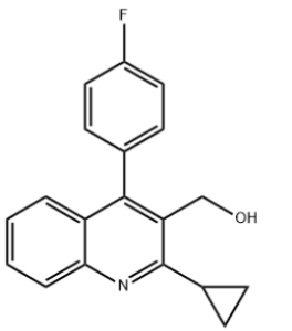Structure of 2-Cyclopropyl-4-(4-fluorophenyl)-quinolyl-3-methanol CAS 121660-11-5