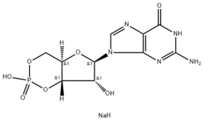 Structure of Guanosine3',5'-cyclicmonophosphatesodiumsalt CAS 40732-48-7