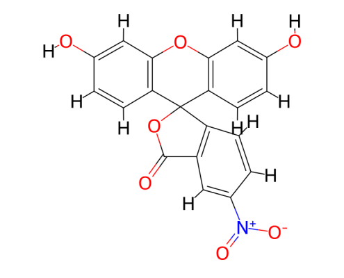 Structure of 5(6)-Nitrofluorescein CAS 78512-32-0