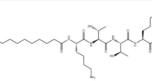 Structure of MYRISTOYL PENTAPEPTIDE-4 CAS 1392416-25-9