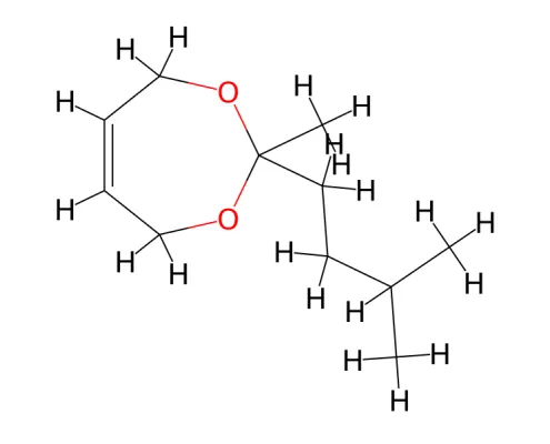 Structure of 4, 7-Dihydro-2-methyl-2-(3-methylbutyl)-1,3-dioxepin CAS 53338-05-9