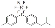 Structure of (4-Methylphenyl) [4-(2-methylpropyl)phenyl] iodonium hexafluorophosphate CAS 344562-80-7